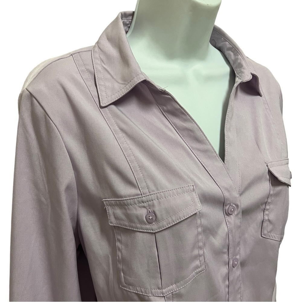 EST. 1946, Women's Lavendar Button Down Blouse, Size Large - Picture 2 of 10